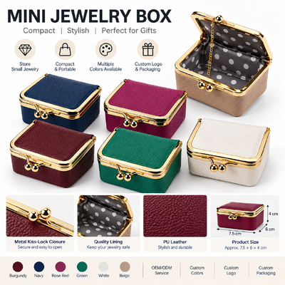 Custom Mini PU Leather Jewelry Box for Promotional Gifts