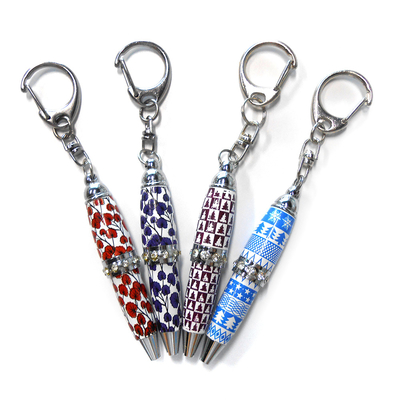 Steel Pocket Crystal Stone Mini Pen Key Chain With A Novelty Display