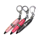 Glitter Leather Keyring Steel Ballpoint Pen CE Approved Flamingo printing