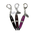 Glitter Leather Keyring Steel Ballpoint Pen CE Approved Flamingo printing
