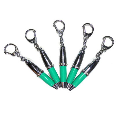 Silk Screen Animal Brass 65mm Small Ballpoint Pens With C Keyring