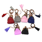 OEM Leather No Zipper Change Small Coin Pouch Keychain For Giveaways