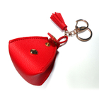 Triangle Personalised Leather Small Coin Purse Keychain 6x5x6.5cm