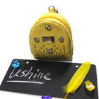 CE Yellow Coach Coin Purse Keychain , 9cm Womens Wallet Keychain