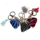 Blue 40g No Zipper Cute Coin Purse Keychain Personalized Leather