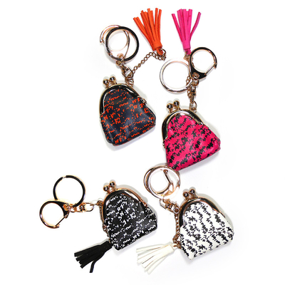 CE Mini Coin Purse Keyring , Brass Plating Bag Tassel Keychain