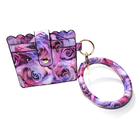 Purple 60g Bangle Leather Wristlet Keychain CE Certification With Wallet