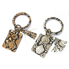 Brass Plating Round Wristlet Keychain ROHS Approved With Wallet