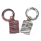 OEM Zebra Stripe Wallet Wristlet Keychain Embossed Logo With Card Holder