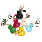 ODM Luxury Leather Keychain , 9.5CM Bunny Rabbit Keychain