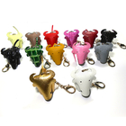 Brass Plating 5.5cm Leather Animal Keyring For Promotional Gift