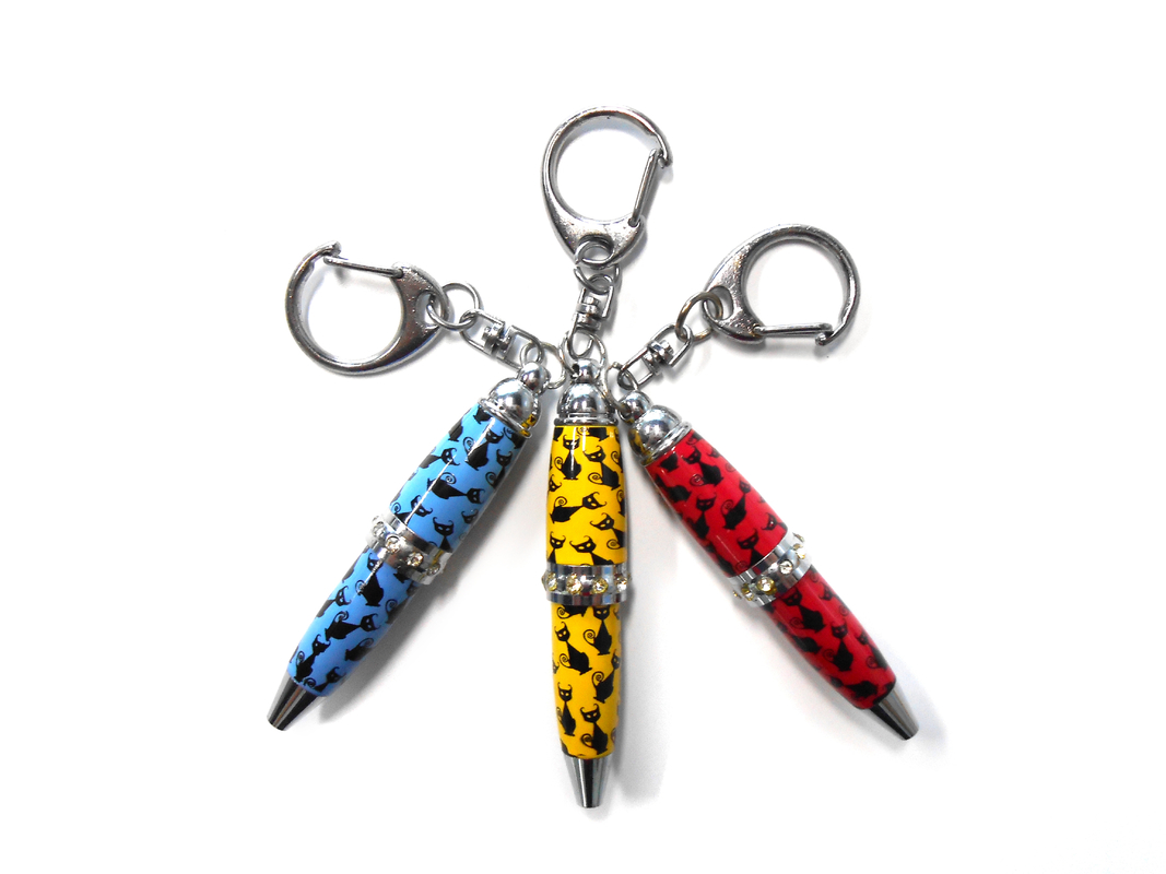 Animal Printing Mini Pen Keychain , 6.5cm Small Pocket Pen