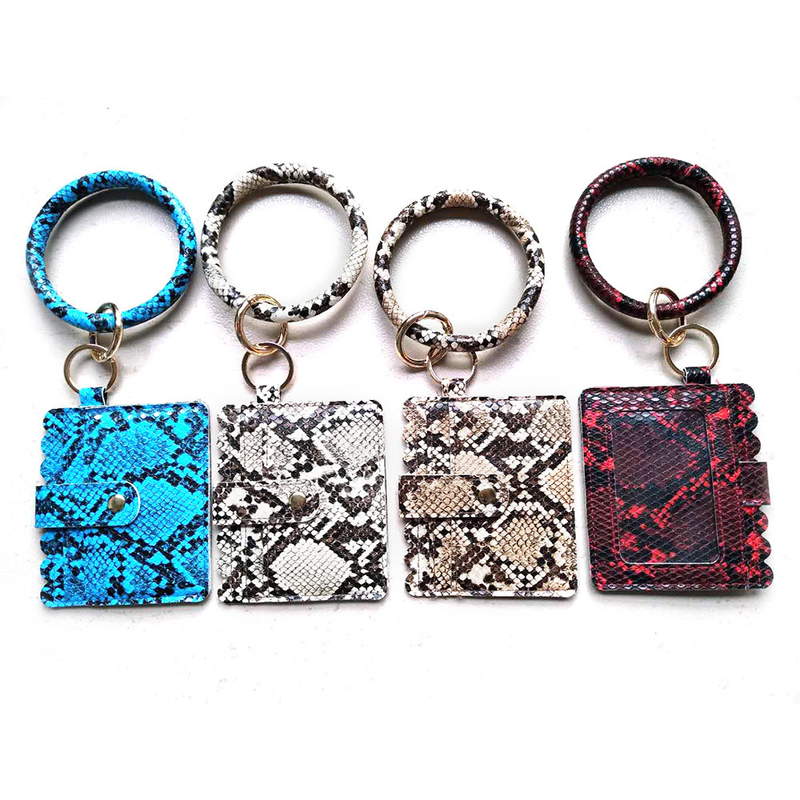 Girls Debossed Logo Cute Wristlet Keychain , 9.5cm Bangle Wristlet Keychain