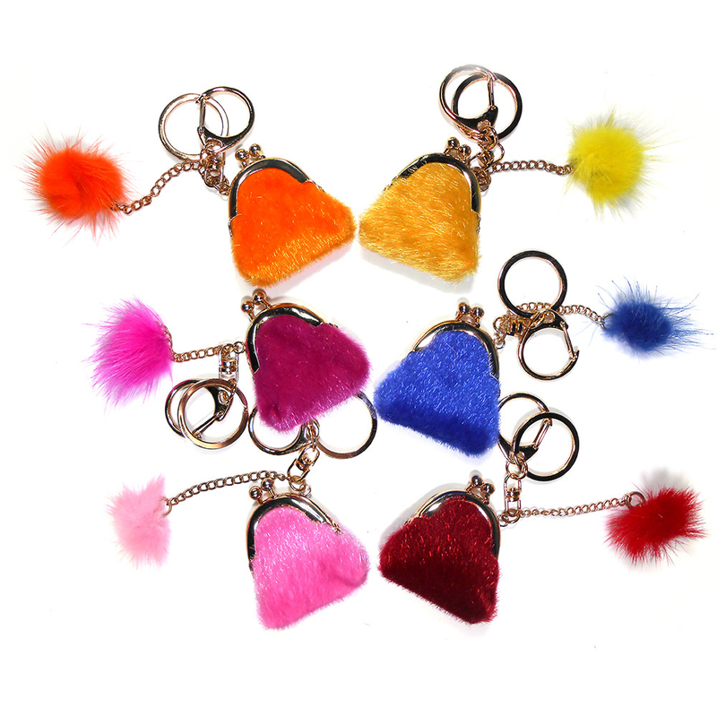 GIFTS FUNNY DESIGN MINI GLITTER LEATHER COIN BAG WITH KEYCHAIN AND DIFFERENT STYLES OF LEATHER