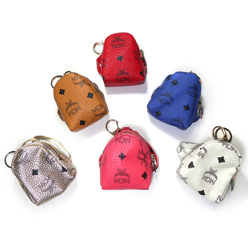 OEM 58g Smooth Surface Personalised Leather Key Chain Backpack Accessories
