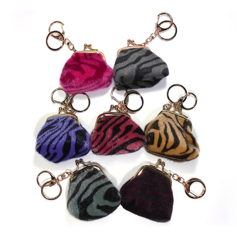 Handmade 6.5cm Mini Purse Keychain Debossed Logo For Promotional Gifts